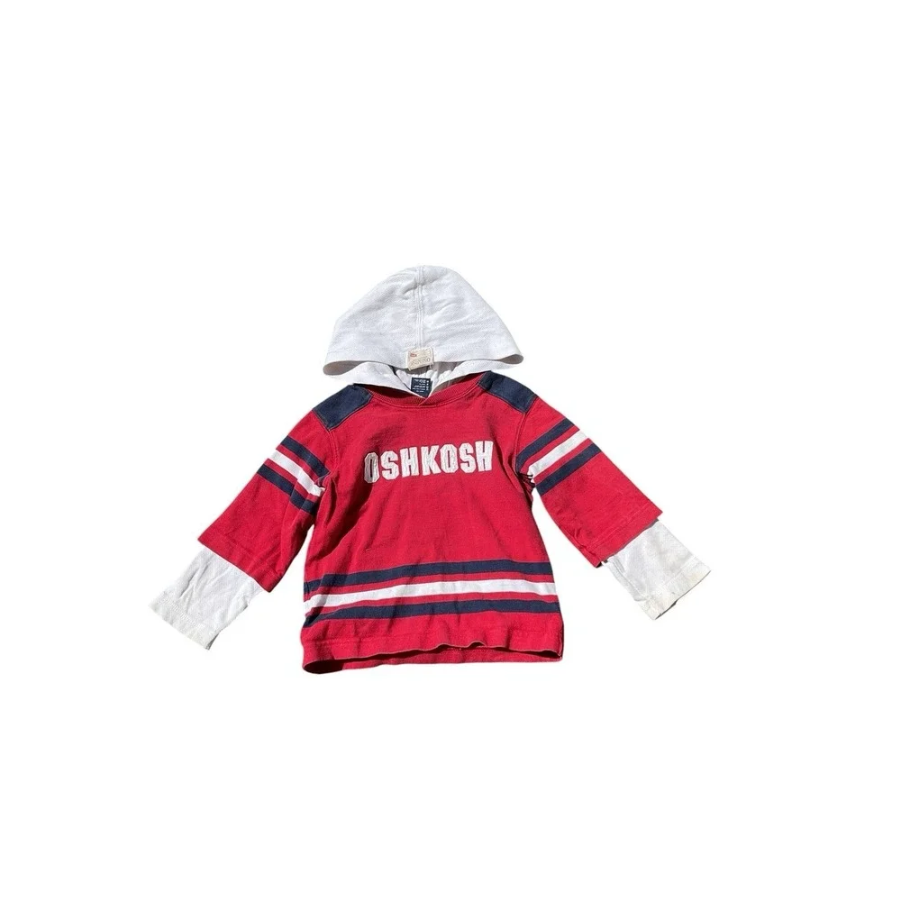 VTG OshKosh B'Gosh Hoodie Red Gray 4|4T